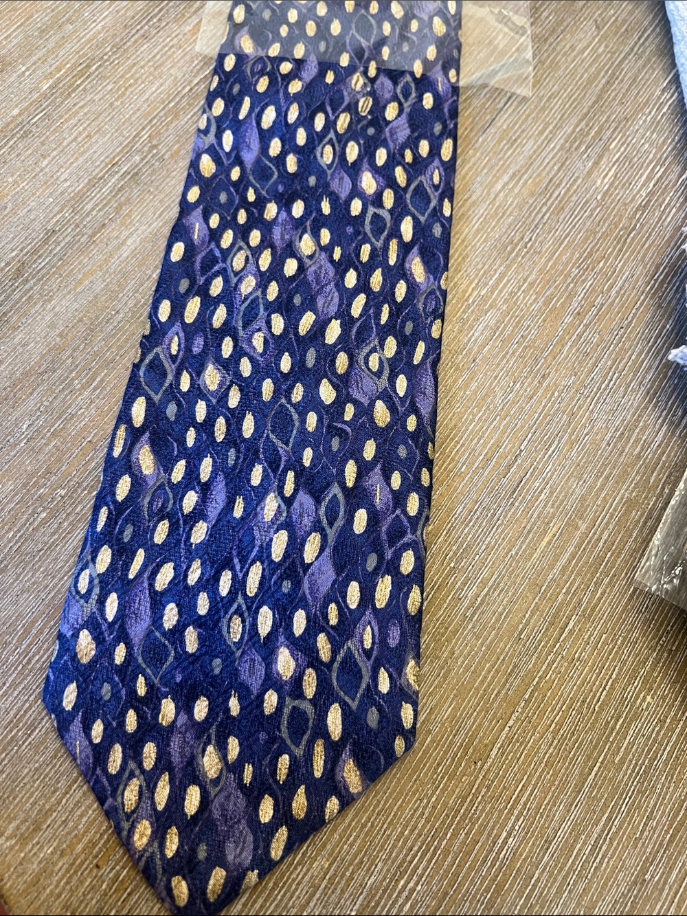 TODAY'S MAN Blue & Gold Silk Patterned Men's Tie
